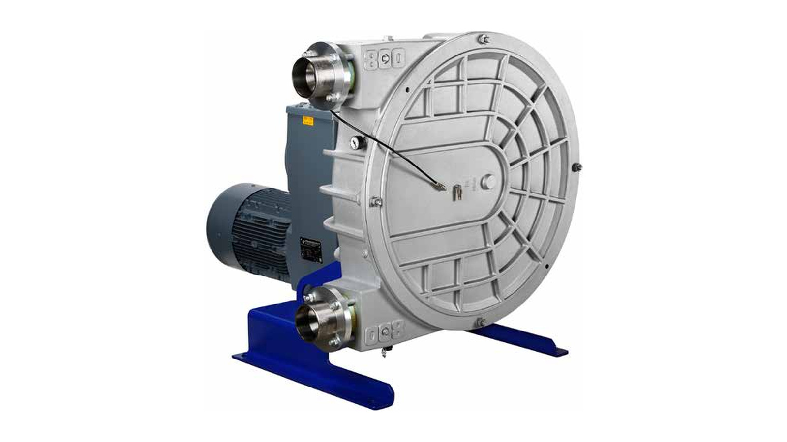 Crane ELRO stationary peristaltic pump on a blue base frame